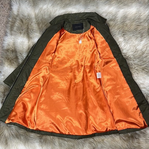 Storets Army Green Puffer Zipper Jacket Coat XS/S - Picture 11 of 17